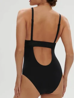 Maillot de bain 1 pièce de bain avec armatures cachées - Noir