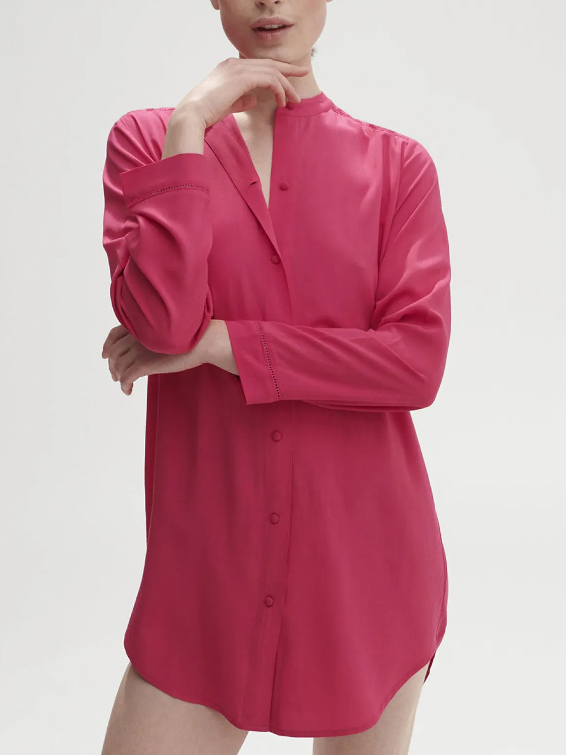 Nuisette manches longues - Rose Pitaya