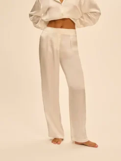 Pantalon broderie - Naturel