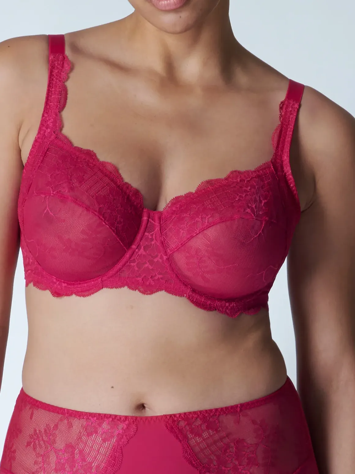 Soutien-gorge avec armature decollete carre - Cranberry