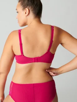 Soutien-gorge avec armature decollete carre - Framboise