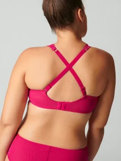 Soutien-gorge avec armature decollete carre - Framboise