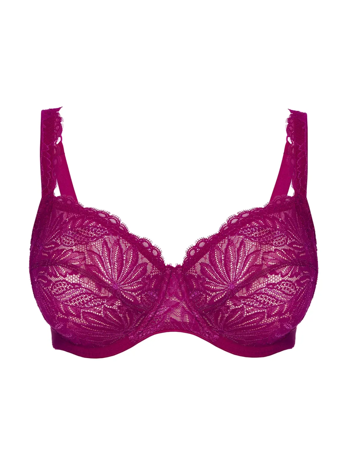 Soutien-gorge avec armature decollete carre - Framboise