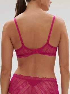 Soutien-gorge avec armature décolleté plongeant - Rose Hibiscus
