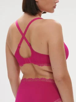 Soutien-gorge avec armature décolleté plongeant - Rose Hibiscus