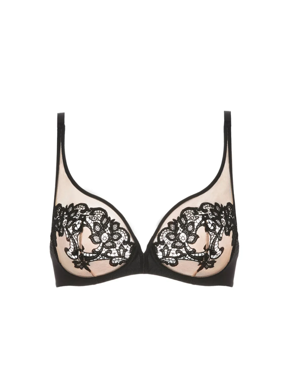 Soutien-gorge avec armature décolleté plongeant - Noir Tatoo