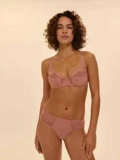 Soutien-gorge avec armature décolleté plongeant - Rose Fumé