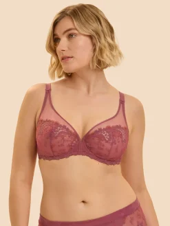 Soutien-gorge avec armature décolleté plongeant - Rose Santal