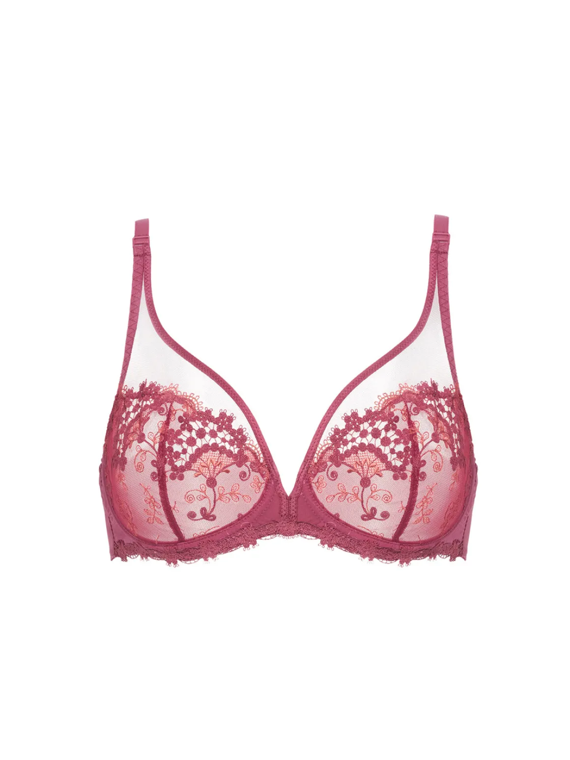 Soutien-gorge avec armature décolleté plongeant - Rose Santal