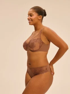 Soutien-gorge avec armature décolleté plongeant - Brun Tender