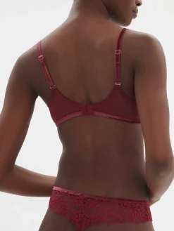 Soutien-gorge avec armature décolleté plongeant - Rouge Spinelle