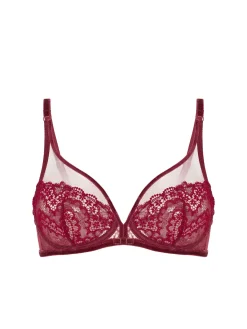 Soutien-gorge avec armature décolleté plongeant - Rouge Spinelle