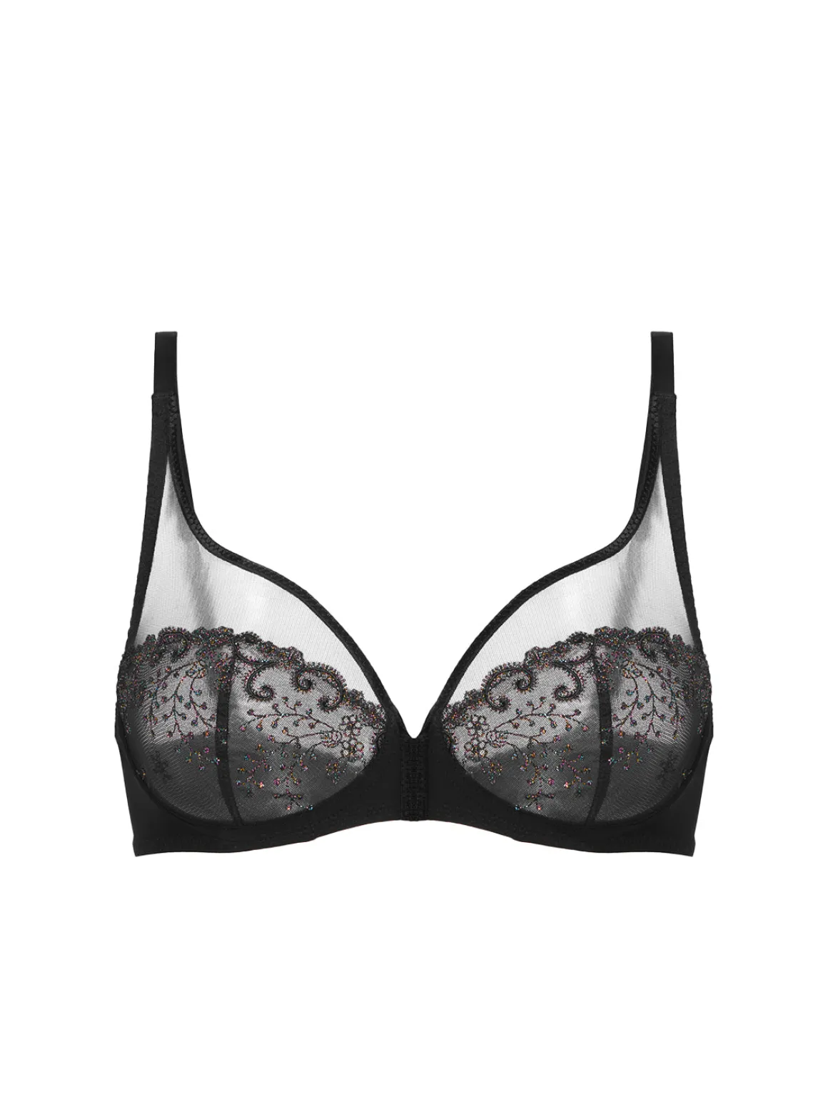 Soutien-gorge avec armature décolleté plongeant - Noir Gem