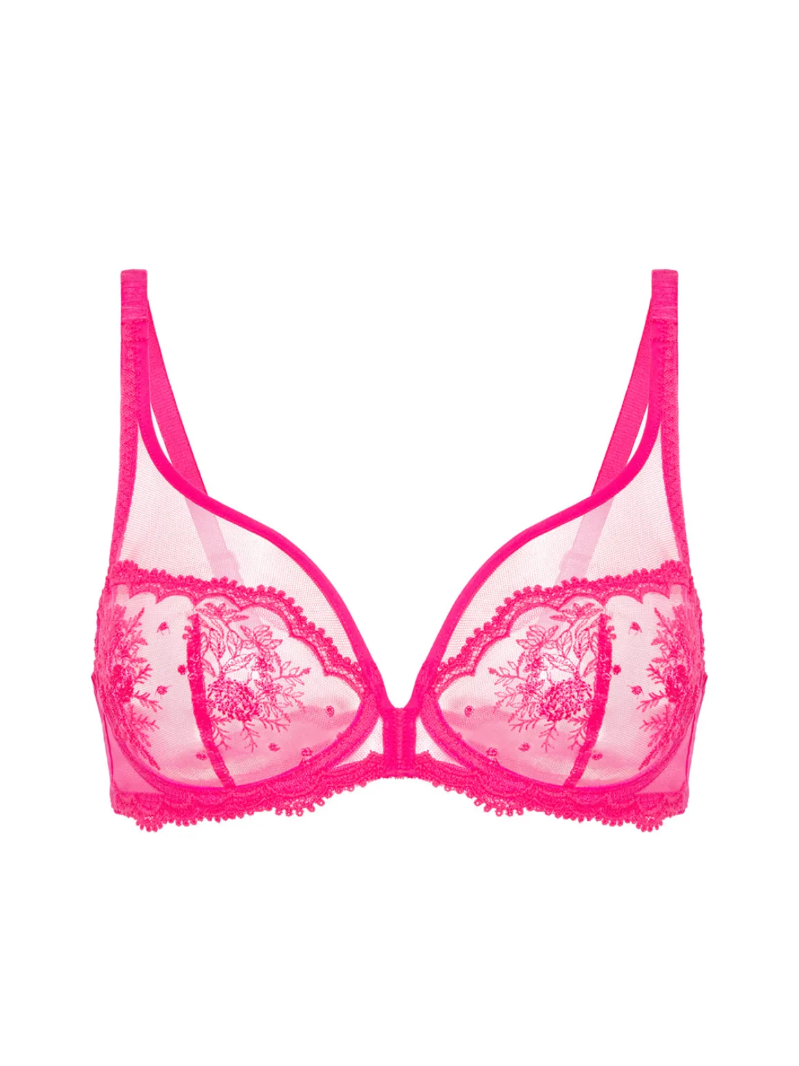 Soutien-gorge avec armature décolleté plongeant - Rose disco