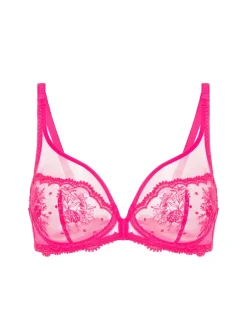 Soutien-gorge avec armature décolleté plongeant - Rose disco