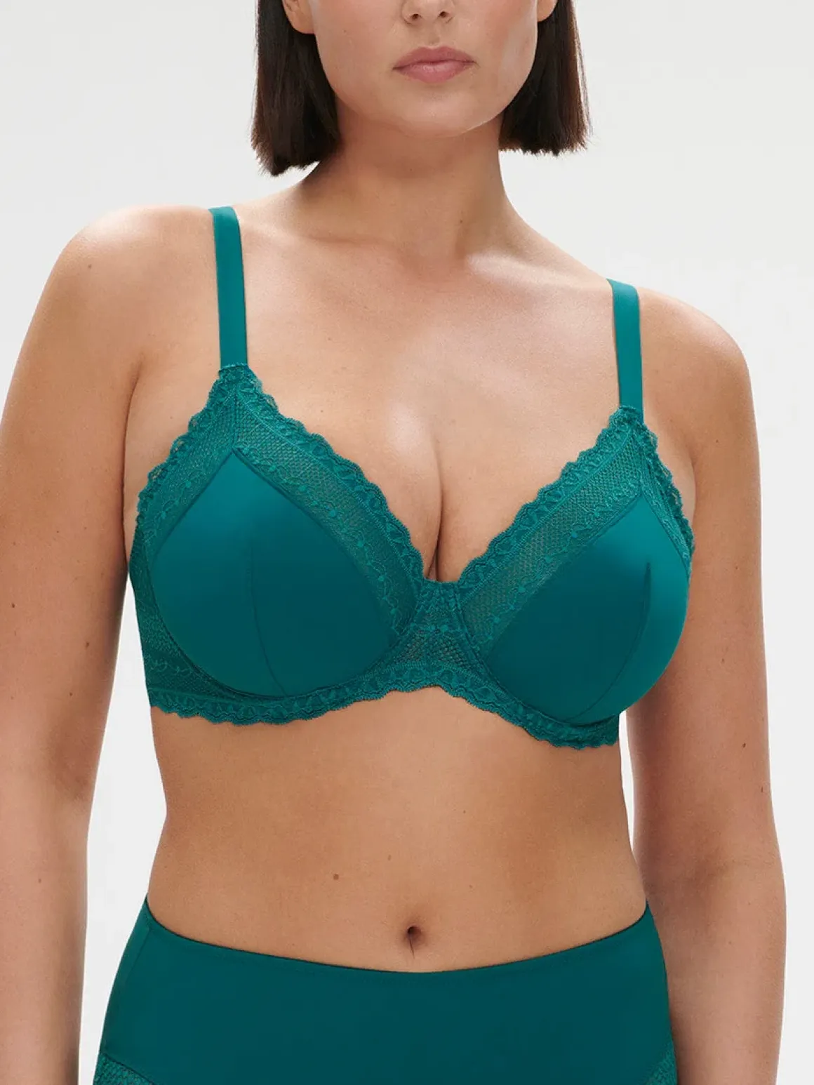 Soutien-gorge avec armatures décolleté - Bleu Pavo