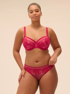 Soutien-gorge avec armatures décolleté carré - Cranberry