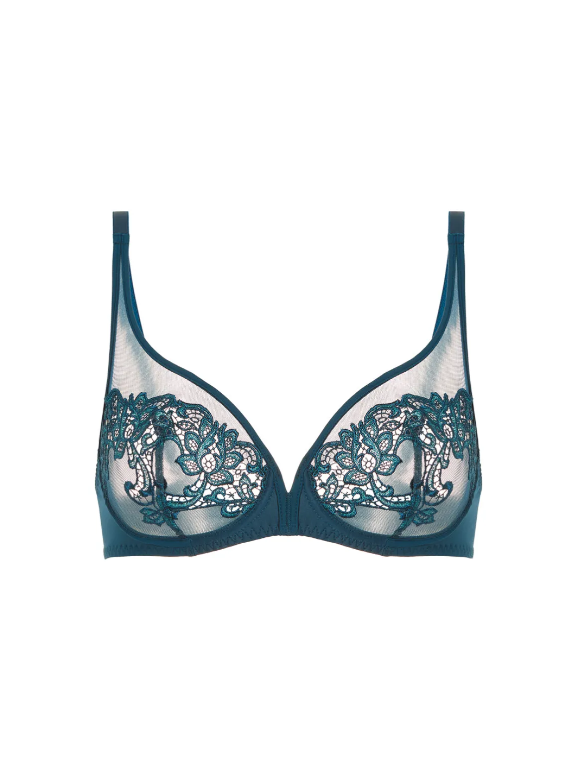 Soutien-gorge avec armatures décolleté plongeant - Bleu Prestige
