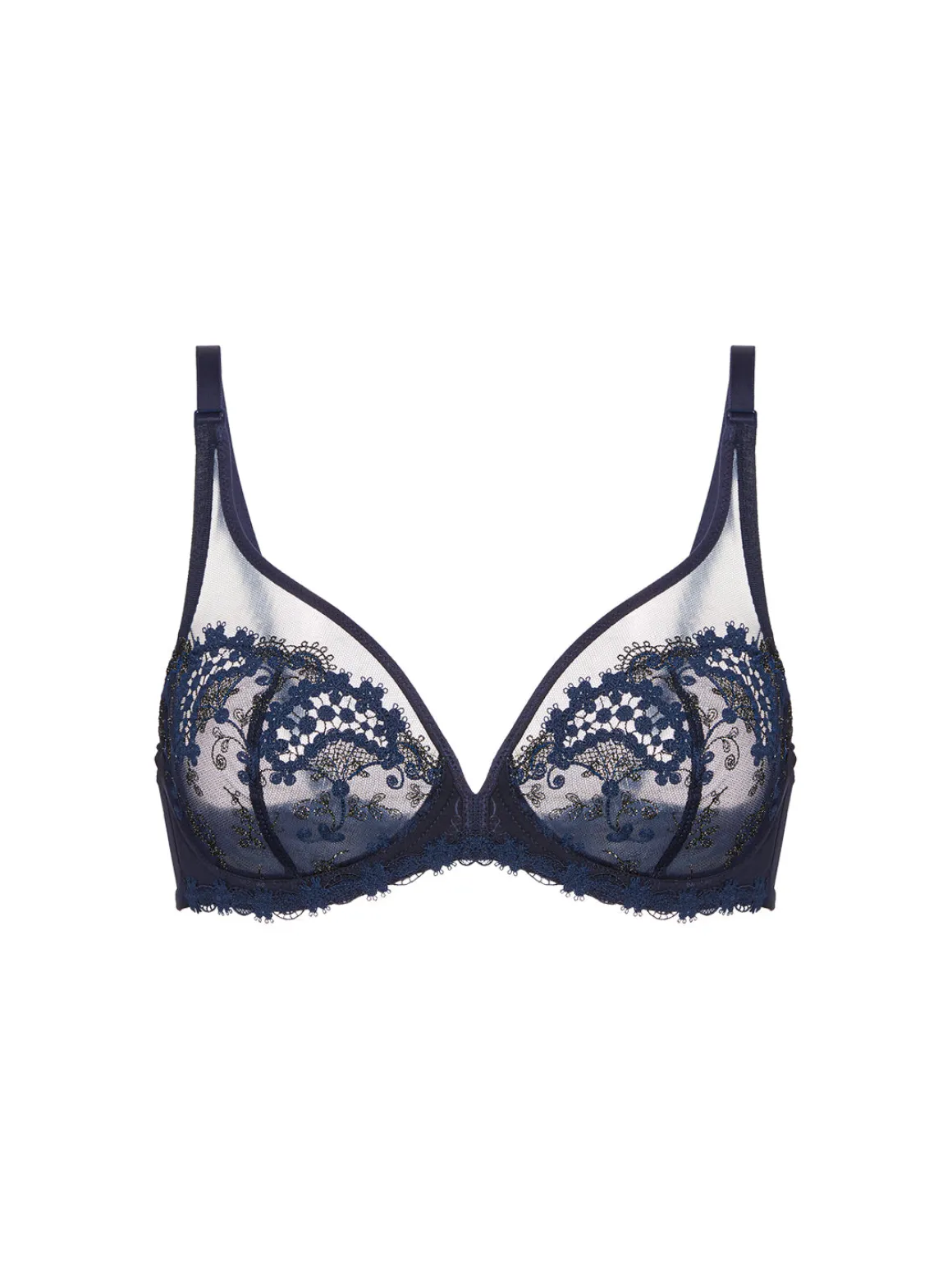 Soutien-gorge avec armatures décolleté plongeant - Saphir