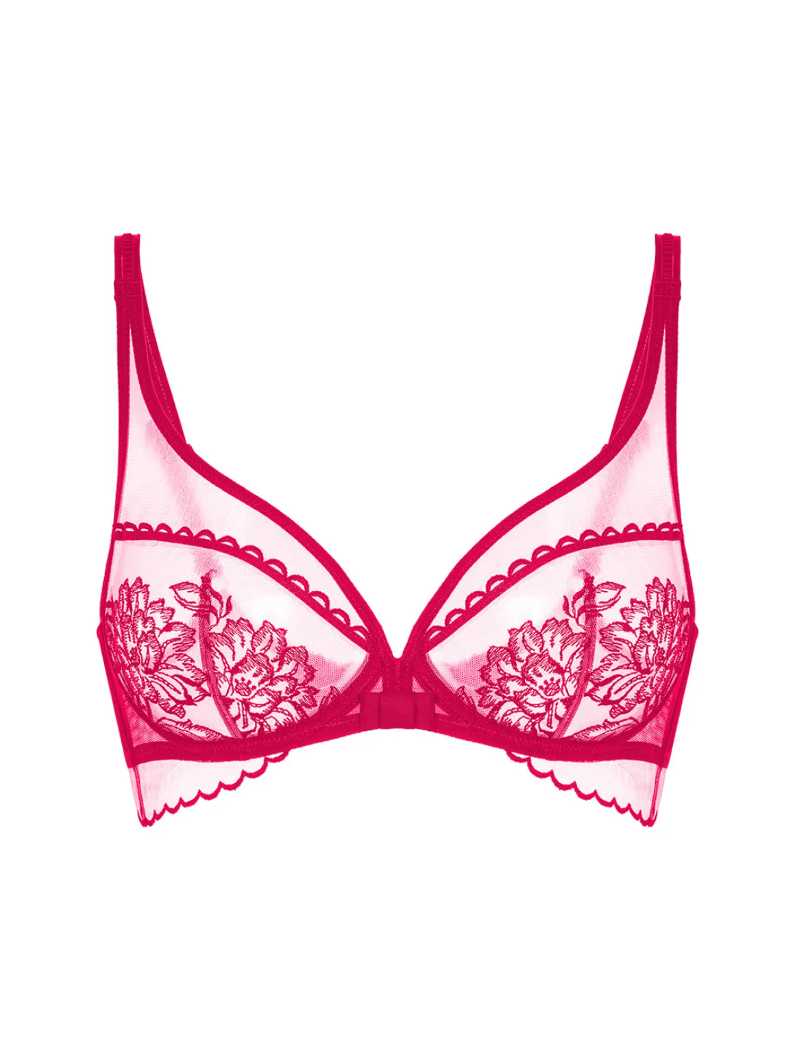 Soutien-gorge avec armatures décolleté plongeant - Cranberry