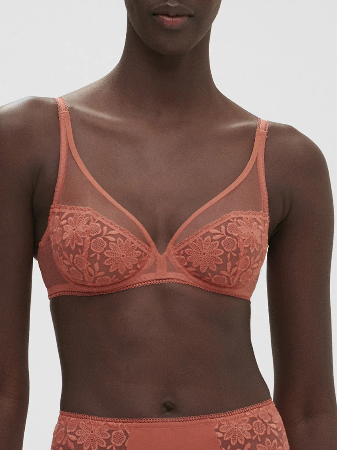 Soutien-gorge avec armatures décolleté plongeant - Rose Texas