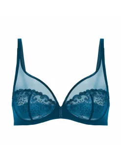 Soutien-gorge avec armatures décolleté plongeant - Bleu Prestige