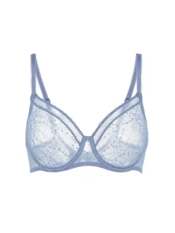 Soutien-gorge avec armatures moulé décolleté plongeant - Bleu Chambray
