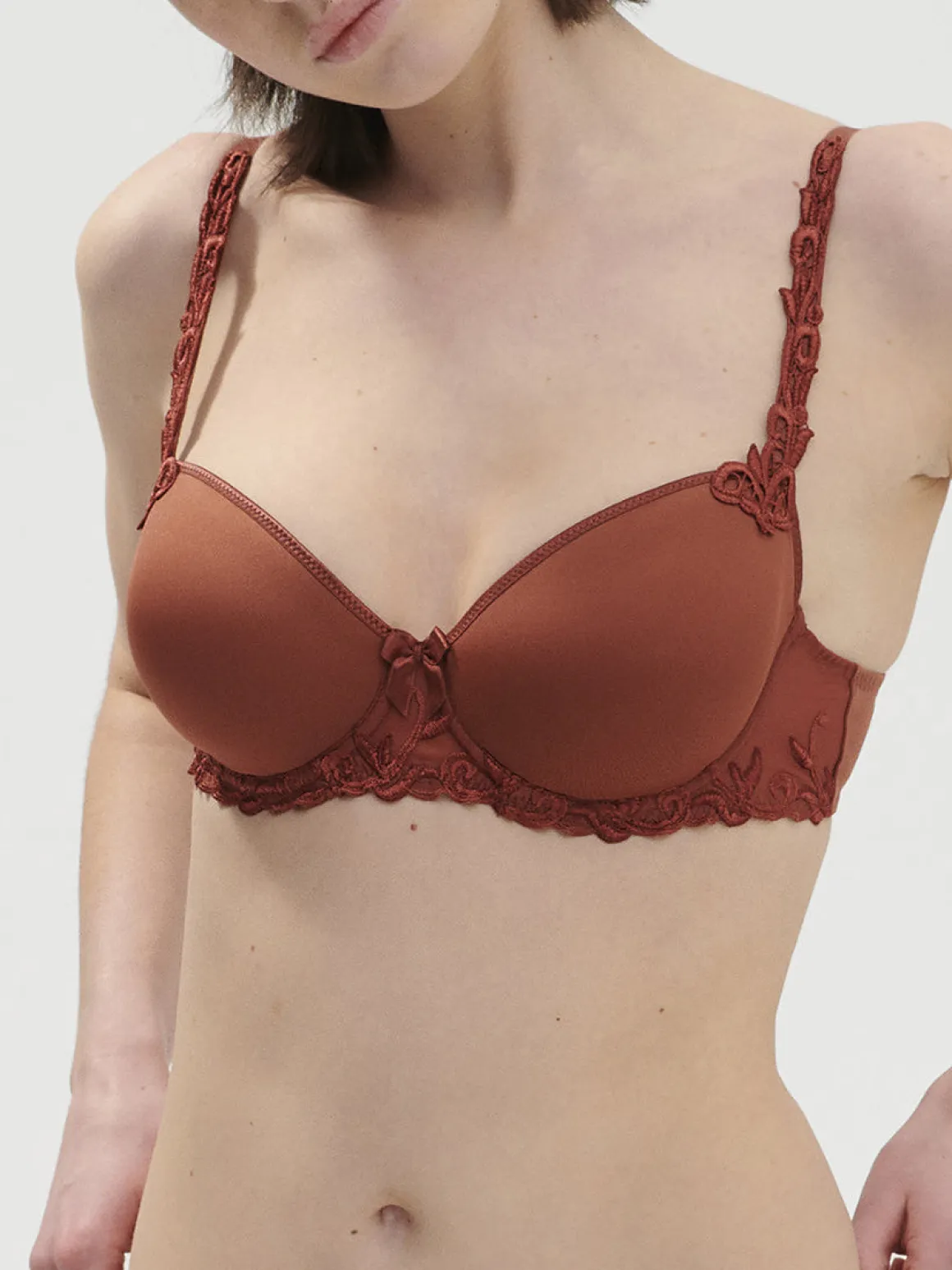 Soutien-gorge décolleté carré en spacer 3D - Brun Canyon