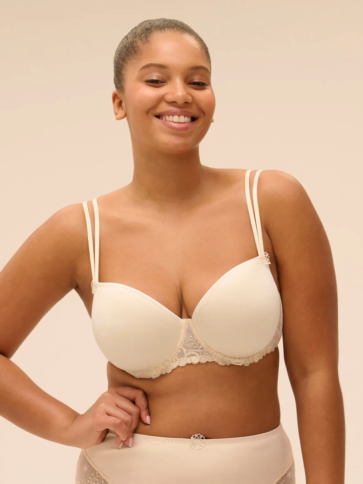 Soutien-gorge décolleté carré en spacer 3D - Beige Topaze