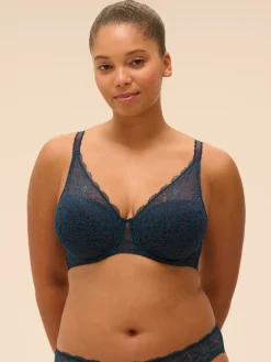 Soutien-gorge décolleté carré en spacer 3D - Saphir