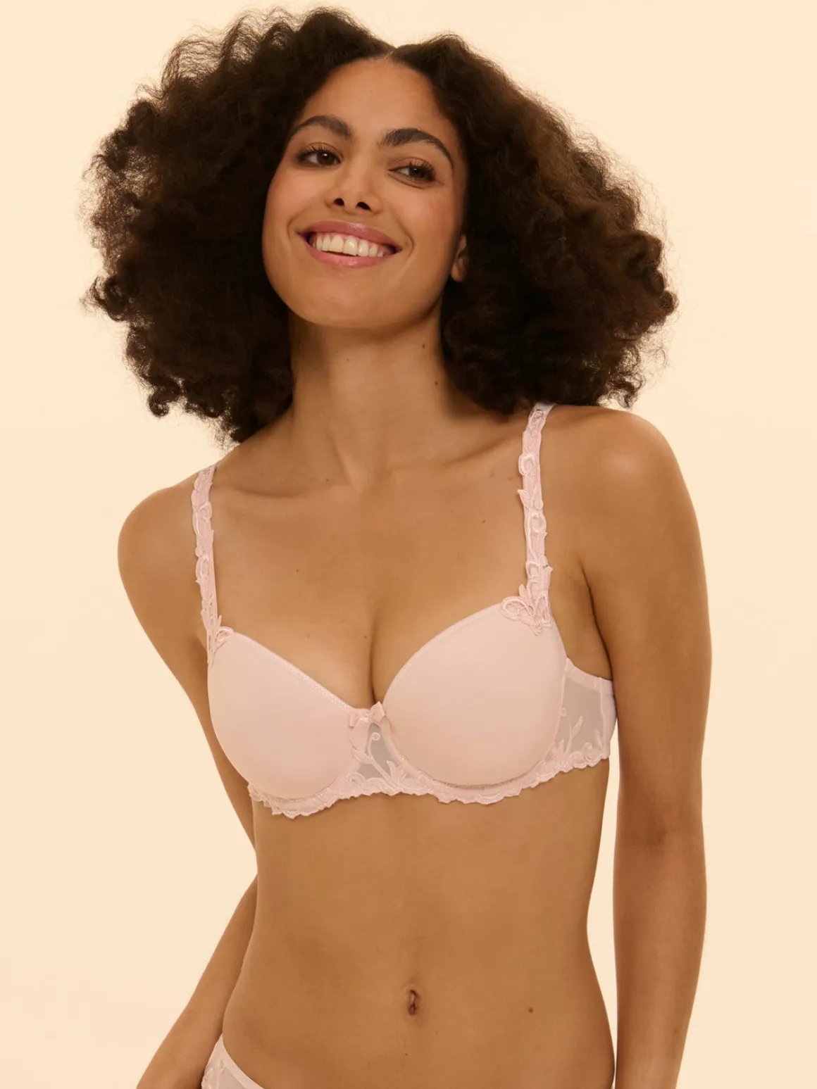 Soutien-gorge décolleté carré en spacer 3D - Poudre