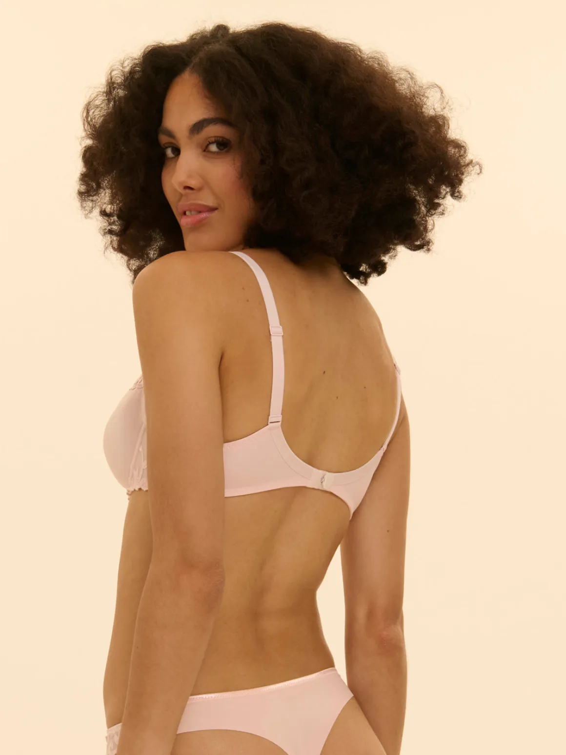 Soutien-gorge décolleté carré en spacer 3D - Poudre