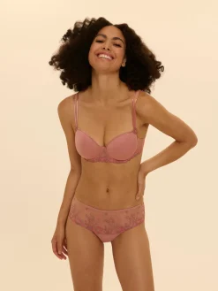 Soutien-gorge décolleté carré en spacer 3D - Rose Fumé