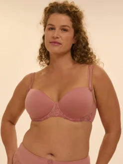 Soutien-gorge décolleté carré en spacer 3D - Rose Fumé