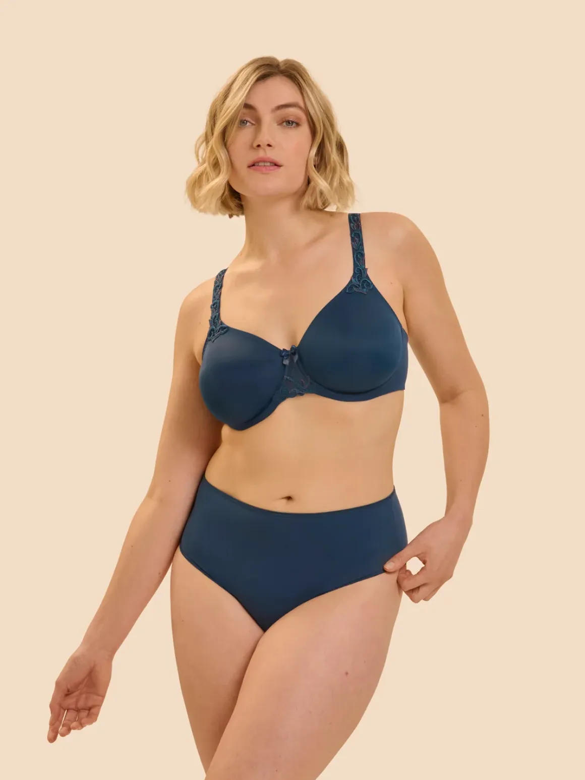 Soutien-gorge emboitant moulé - Bleu pétrole