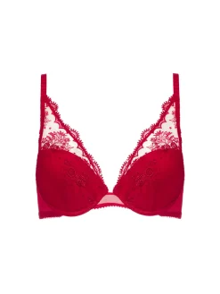 Soutien-gorge push-up décolleté plongeant - Rouge Opéra