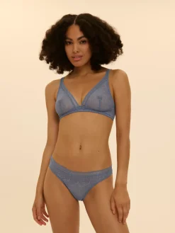 Soutien-gorge sans-armatures structuré - Bleu Chambray
