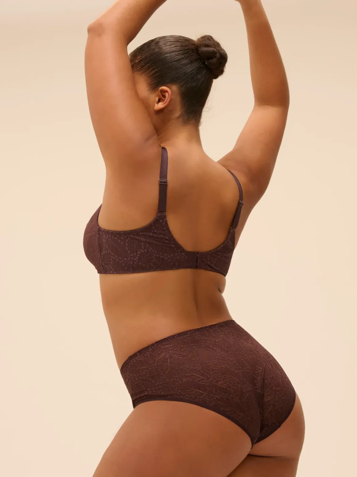 Soutien-gorge sans armatures structuré - Brun Foncé