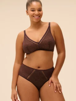 Soutien-gorge sans armatures structuré - Brun Foncé