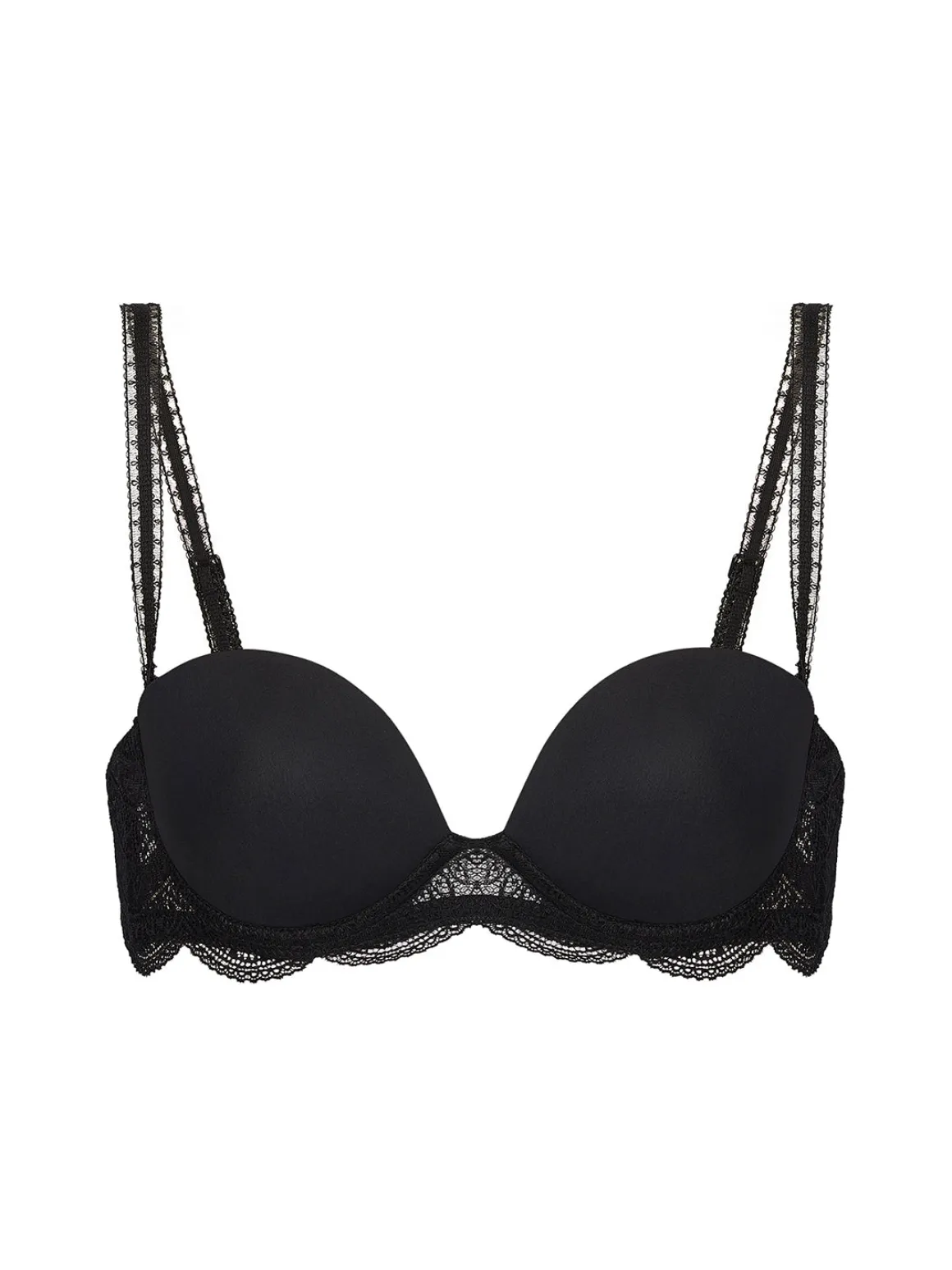 Soutien-gorge sans-bretelles décolleté plongeant - Noir