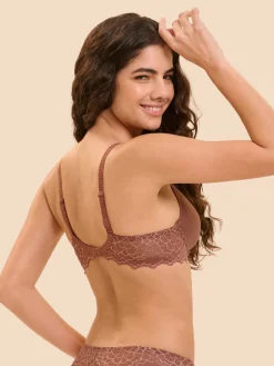 Soutien-gorge spacer décolleté plongeant - Brun coco