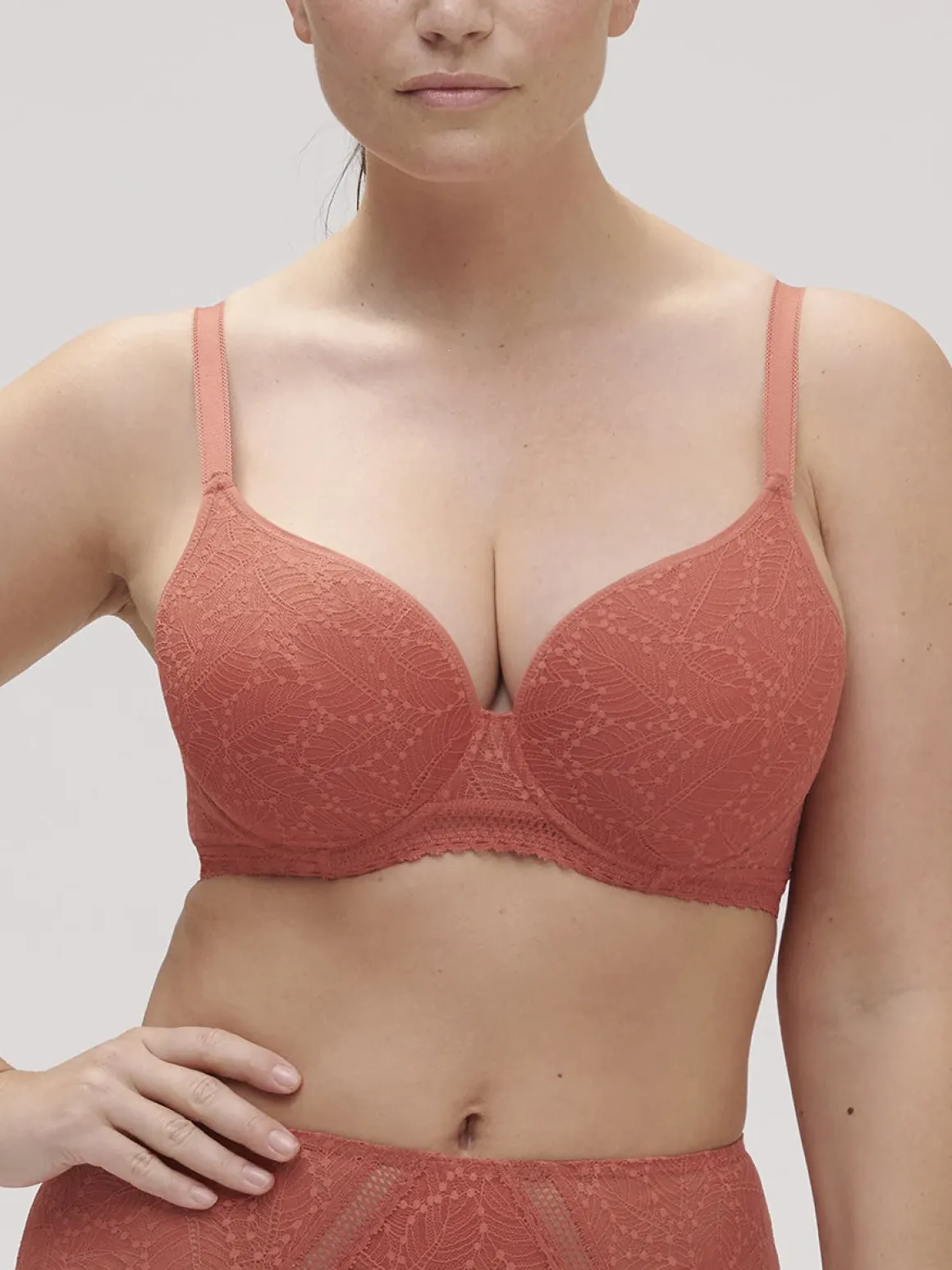 Soutien-gorge spacer décolleté plongeant - Rose Texas