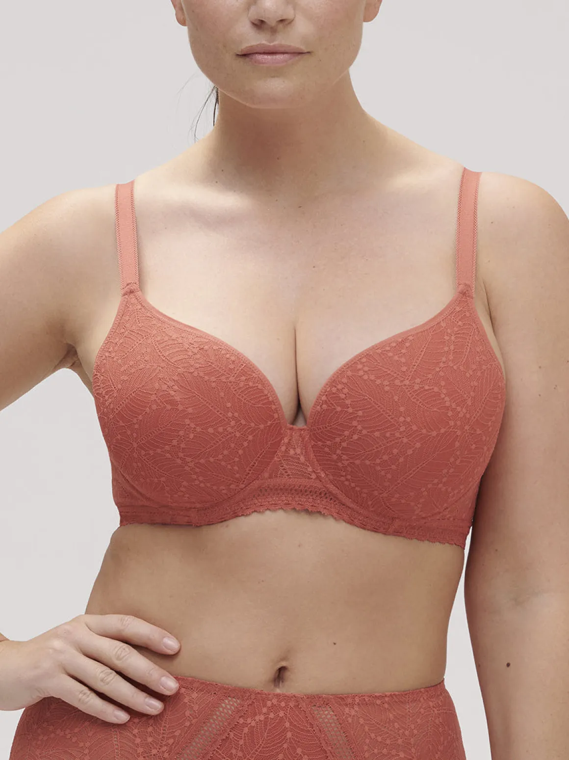 Soutien-gorge spacer décolleté plongeant - Rose Texas