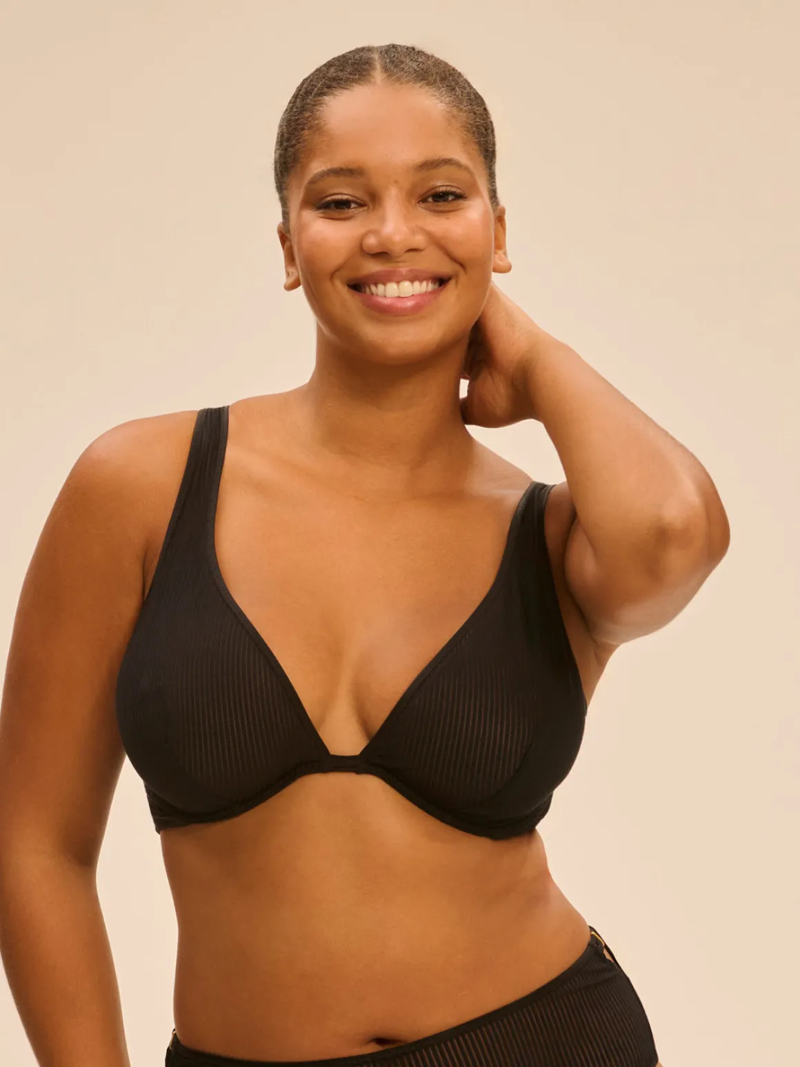 Soutien-gorge triangle avec armatures - Noir