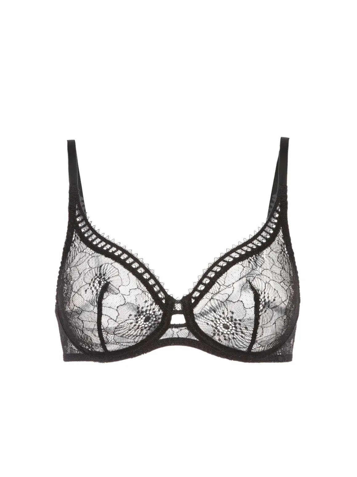 Soutien-gorge triangle emboitant décolleté plongeant - Noir
