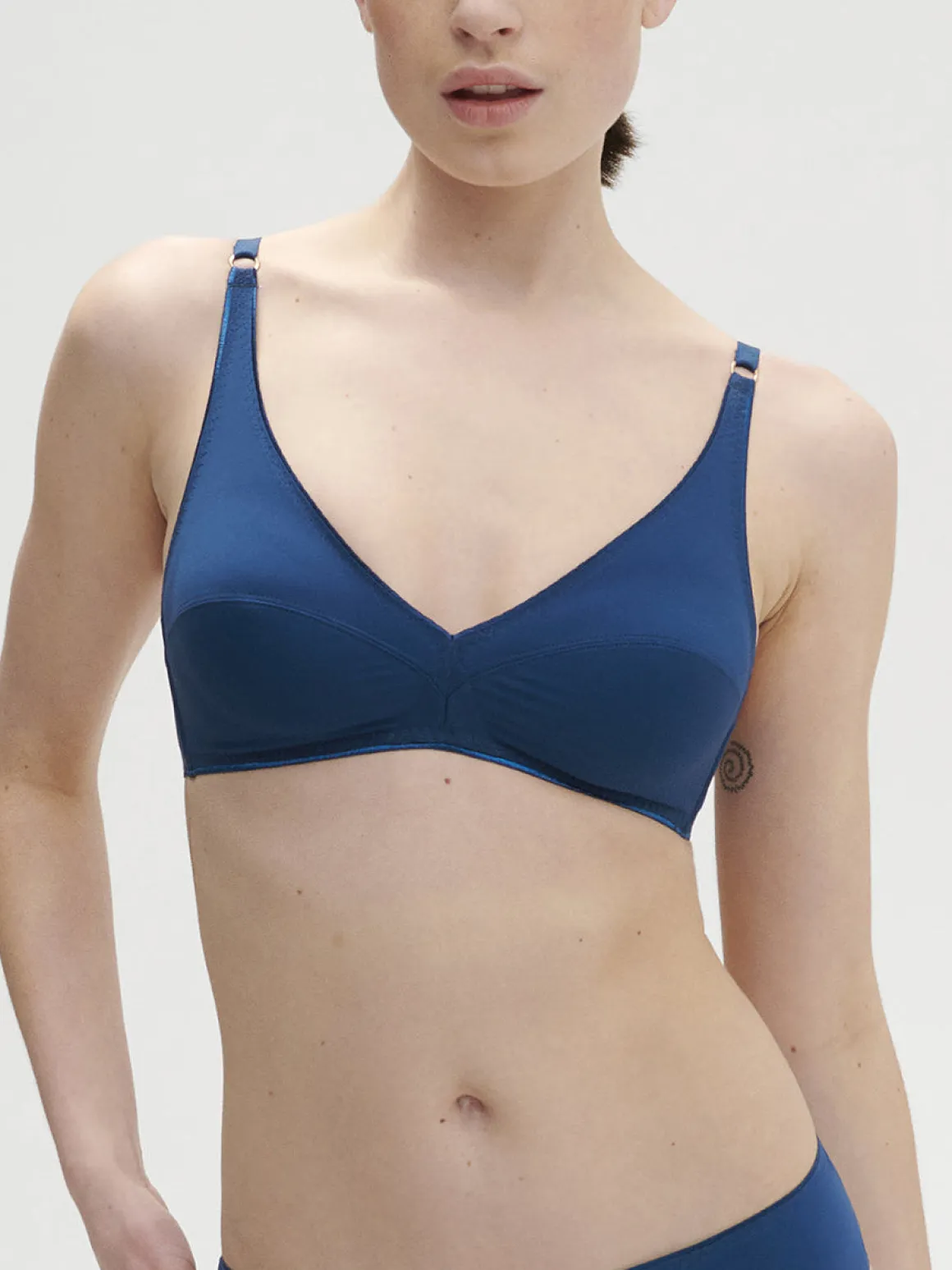 Soutien-gorge triangle sans-armatures - Bleu Poséidon