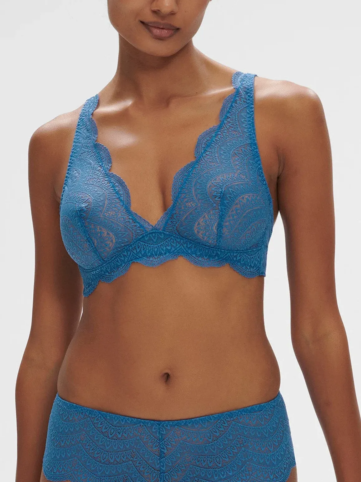 Soutien-gorge triangle sans-armatures - Bleu Myosotis