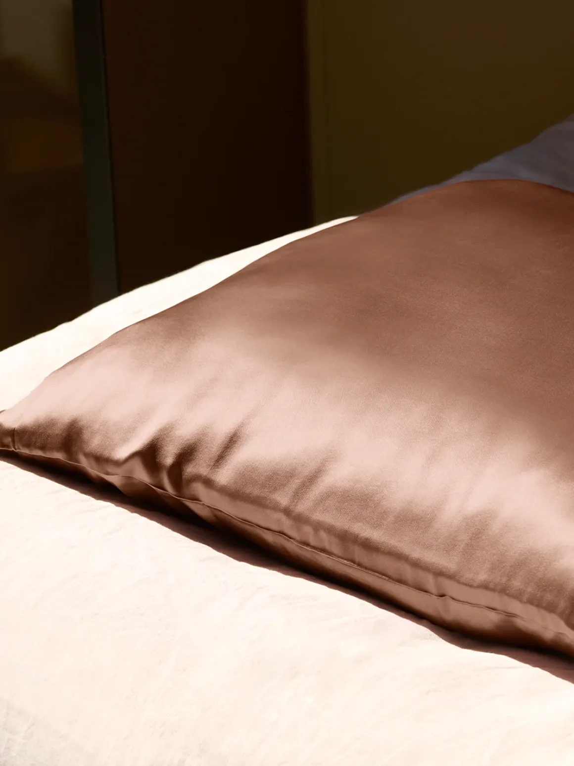 Taie d'oreiller pure soie de mûrier 65x65 - Macchiato