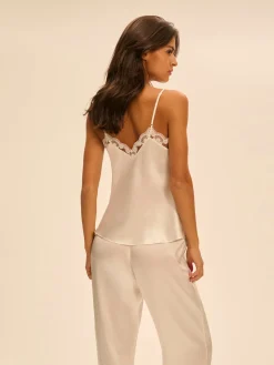 Top broderie - Naturel