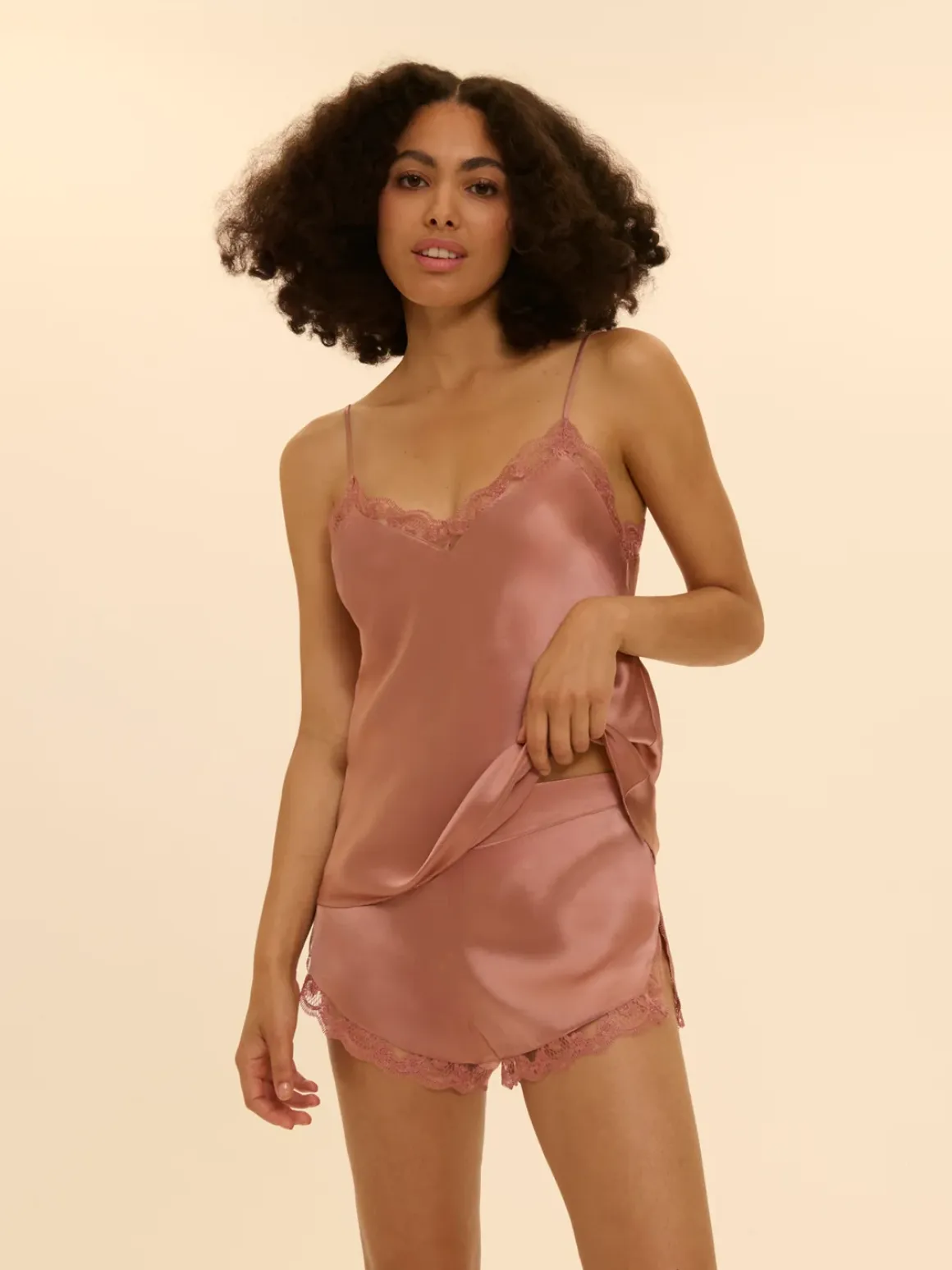 Top broderie - Rose Fumé